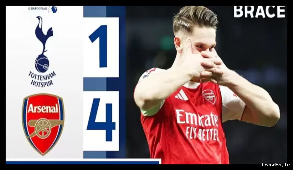 خلاصه بازی تاتنهام ۱ - آرسنال ۴؛ پیروزی قاطع توپچی‌ها در derby شمال لندن