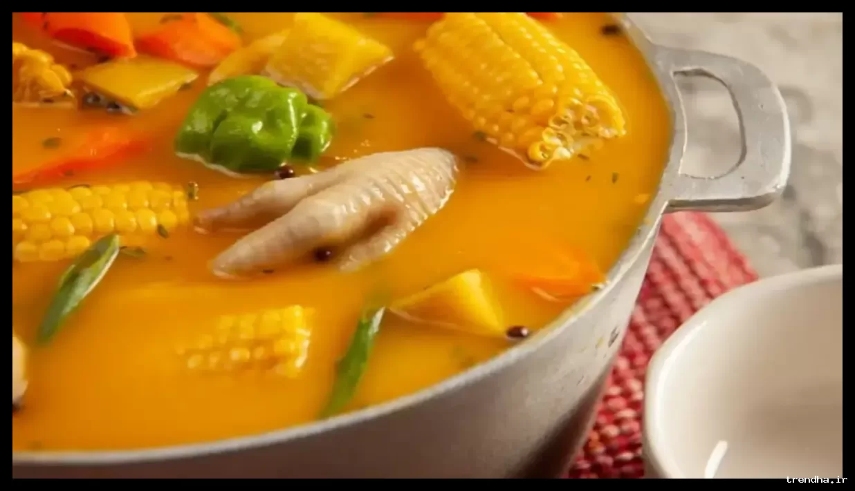 روش سنتی پخت سوپ پای مرغ در روستاهای سنگاپور (فیلم)